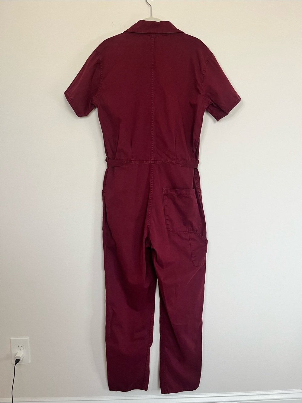 Pistola Grover Field Suit Merlot Burgundy Utility Jumpsuit Cotton Short Sleeve S - Picture 5 of 12
